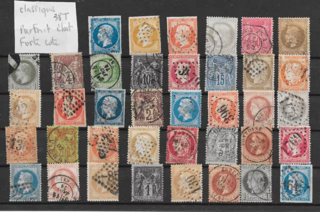 Lot de 38 timbres classiques france Parfait Etat