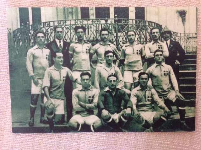 CARTOLINA CALCIO SQUADRA Nazionale Italiana Vs. Norvegia Olimpiadi
