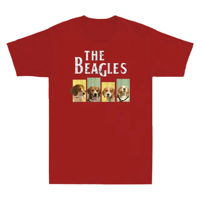 T-shirt uomo vintage Beagle cane idea regalo divertenti beagles The Beagles cotone