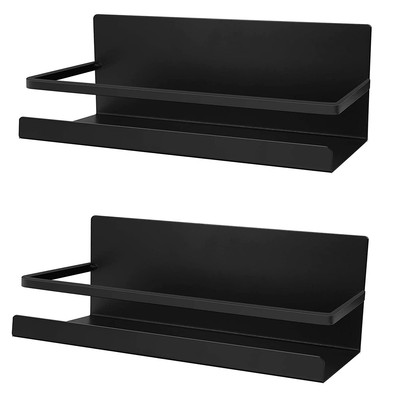 Mensola da Appendere al Frigo Scaffale Magnetico per Frigorifero 31 x 10,5 x 52,5 cm Scaffale Porta spezie da Parete con 2 ripiani e 5 ganci staccabili Portante 20 kg 