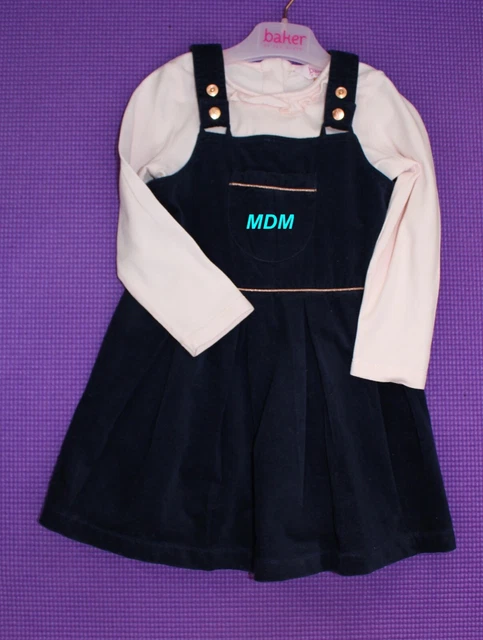 TED BAKER BABY Girls Navy & Gold Pinafore Dress & Cream Top 18-24months  10.50 - PicClick UK