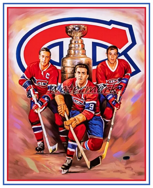 NHL Montreal Canadiens Tribute Beliveau Rocket & Lafleur Color 8 X 10 Photo Pic