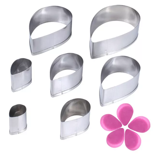 7 Pcs/Set Stainless Steel Rose Petal Cookie Cutter Mold Sugarcraft Cake TooUL 3