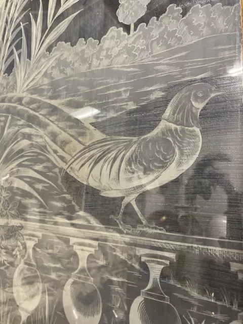 Art Deco Etched Glass Parlor Door 85x30