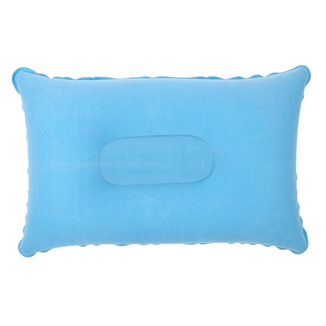 Inflatable PVC And Nylon Pillow Soft Air Blow up Sleep Cushion Camping Tou