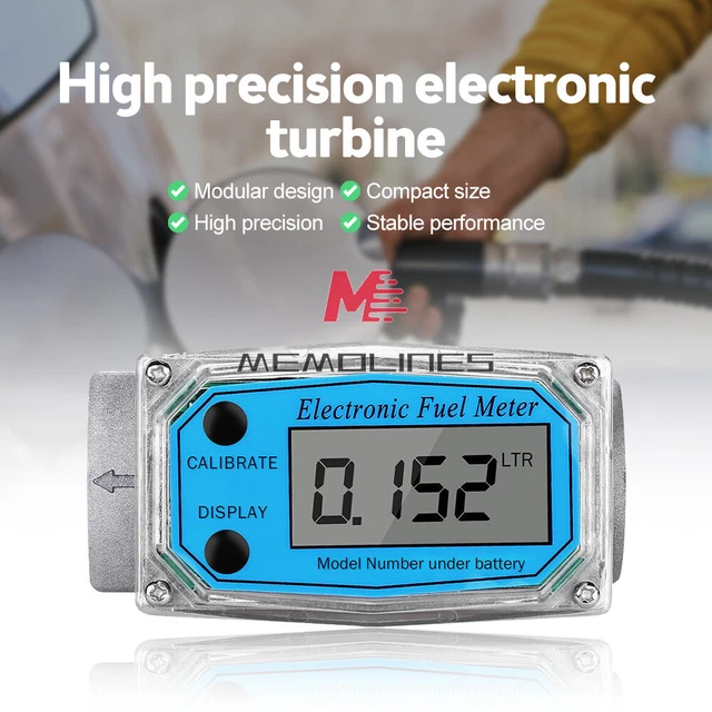 HIGH PRECISION 1& Digital Turbine Flow Meter Gas Oil Fuel Pump ...