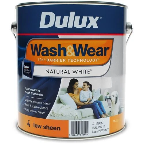 DULUX WASH&WEAR 4L Low Sheen Whisper White Paint £72.41 PicClick UK