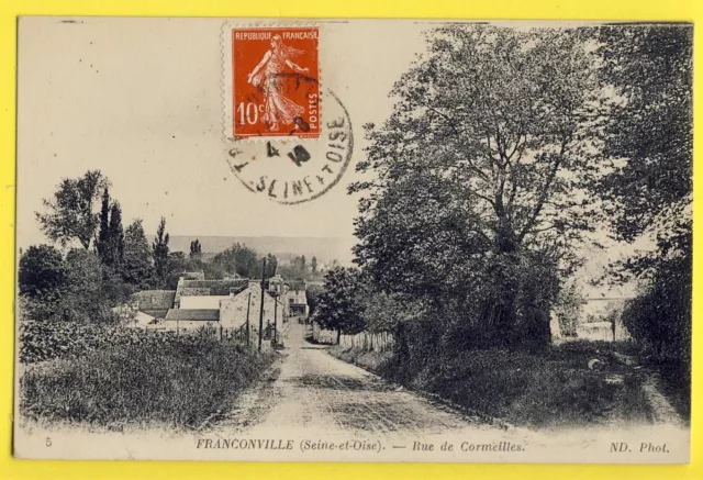 cpa FRANCONVILLE (Val d'Oise) Rue de CORMEILLES Cachet COLONIE MADELEINE ALICE