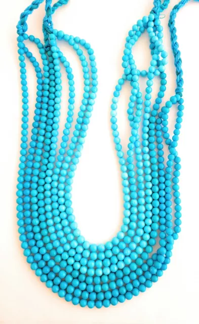 One Strand 100% Natural Sleeping Beauty Turquoise Round Beads 5.5-6.5mm