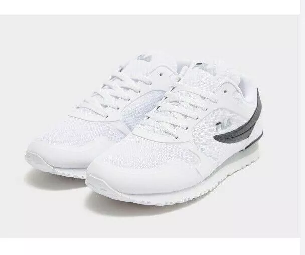 FILA FORERUNNER MENS Trainers Shoes WHITE With BLACK Design