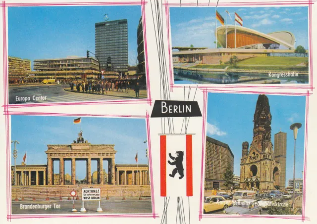 AK Postkarte ungelaufen Berlin Kongresshalle, Brandenburger Tor, (G3738)