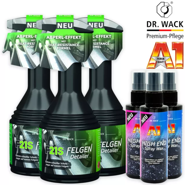 3 x Dr. Wack P21S dettagliante cerchi spray 500 ml + A1 cera spray high-end 100 ml