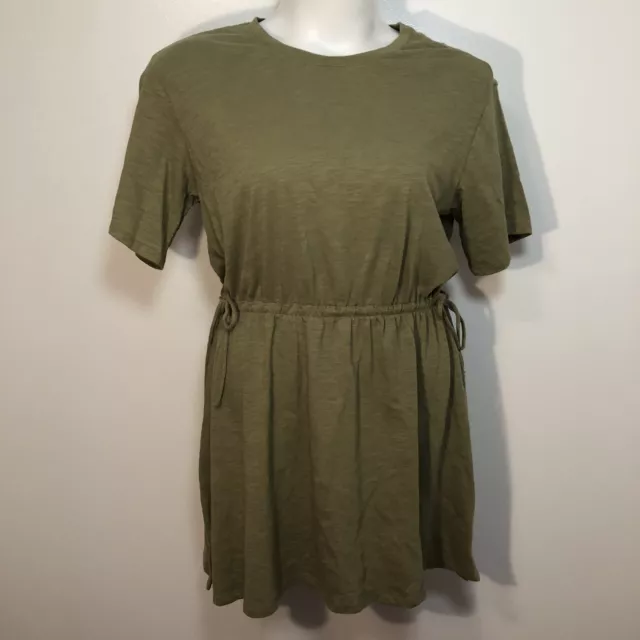 old navy Olive green dress womans large elastic drawstring waist