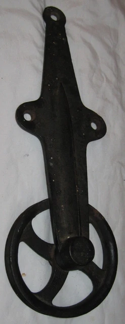 Antique Iron Large Fabulous Barn Door Roller 5 3/4" Wheel Moves Freely 2