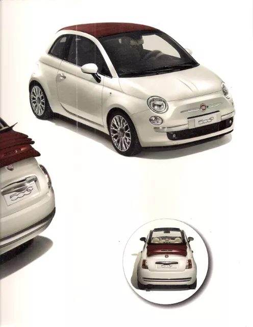 Fiat 500 C 2009 UK Market Launch Sales Brochure Pop Lounge 1.2 1.4 1.3 MultiJet 2