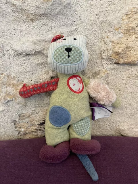 0/DOUDOU peluche MOULIN ROTY CHAT Les jolis pas beaux vert 27 cm