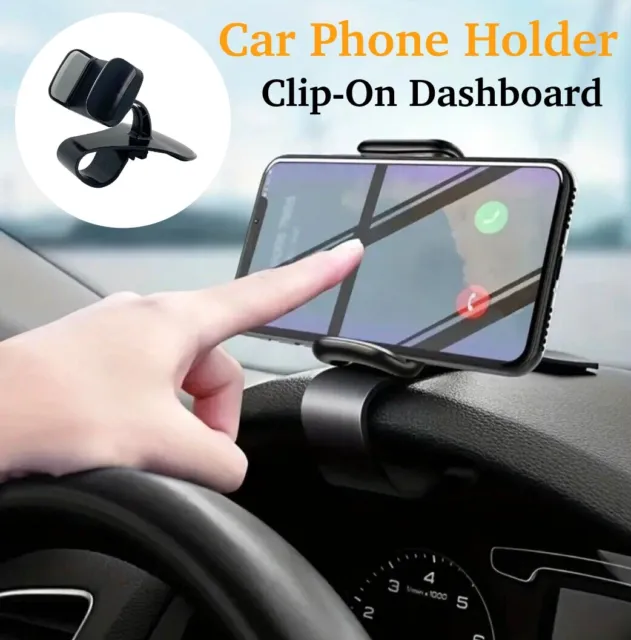 Car Clip-On Dashboard Phone Holder Mount 360° Rotation Stand For iPhone Samsung