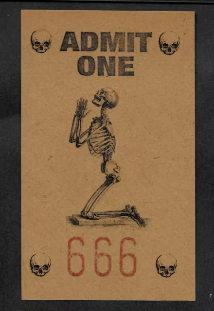 One Way Ticket To Hell Printed On Genuine 1800s 3x5 Card Unique Item Satan Devil