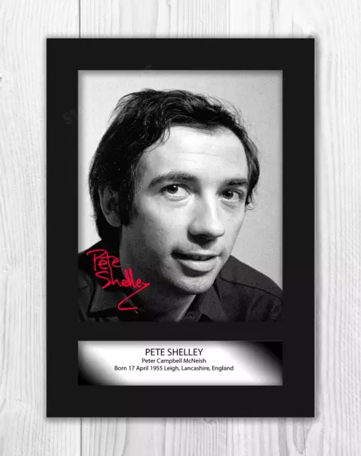 Pete Shelley(3) A4 The Buzzcocks reproduction signature poster. Choice of frame.