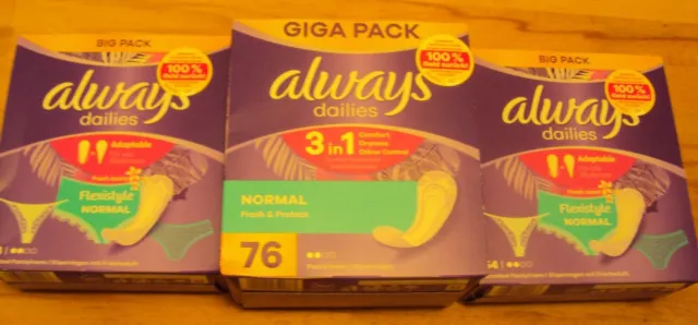 3 x always dailies normal & flexistyle Giga&Big Pack Spar SET NEU OVP