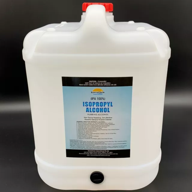 Isopropyl Alcohol, 20L, 100% Isopropanol, IPA, Lab Grade Best Value, Rubbing IPA