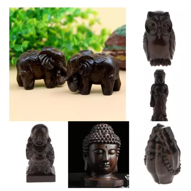 Holz Buddha Statue Figur Indien Buddha Kopf Statue Handwerk Ornament