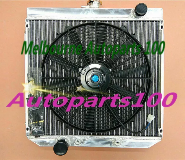 3 Core Aluminum Radiator + fan for Ford XY XW 302 GS GT 351 cleveland