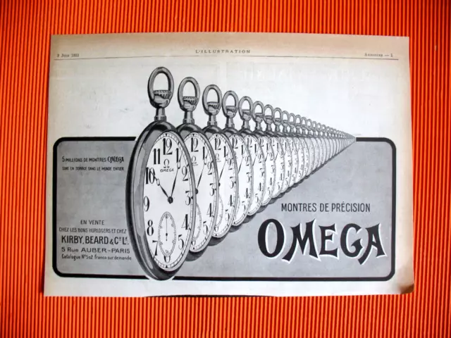 Publicite De Presse Omega Montre De Precision Horlogerie Kirby Beard Ad 1922