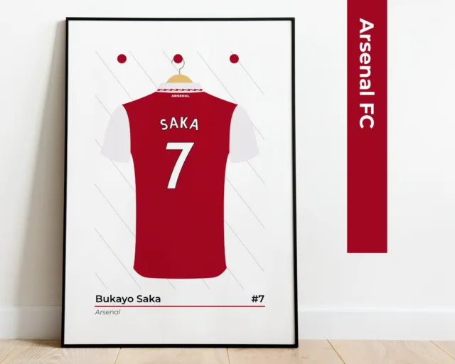 Arsenal FC Player Print - Personalised Poster Art - Arsenal 2022-23 Shirt