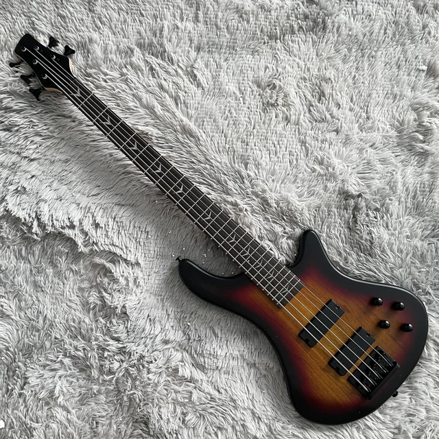 ELECTRIC BASS GUITAR Sunburst 5 String Ebony Fretboard Maple Neck V