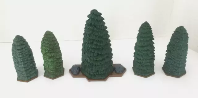 Heroscape Terrain - Forest Set of 5 Evergreen Trees