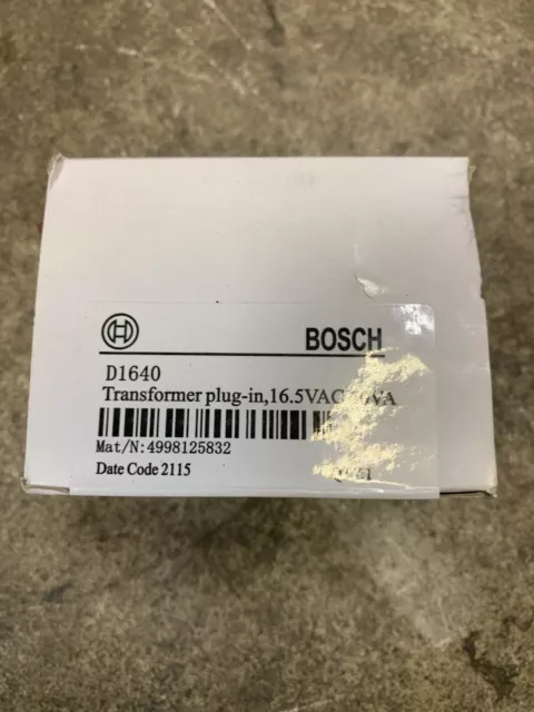 New Bosch Security Systems D1640 Transformer Plug In 16.5 VAC 40VA