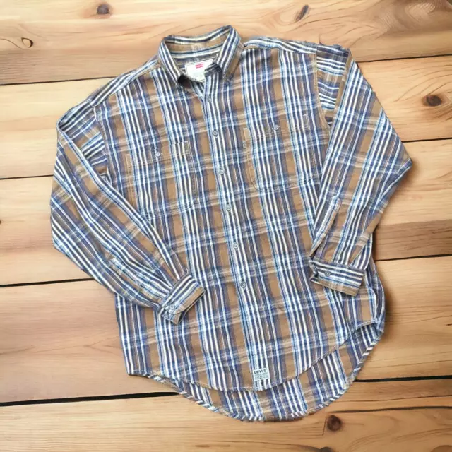 Levis Camicia cotone dobbio vintage 90S anno 1995 taglia M veste L comoda - XL 2