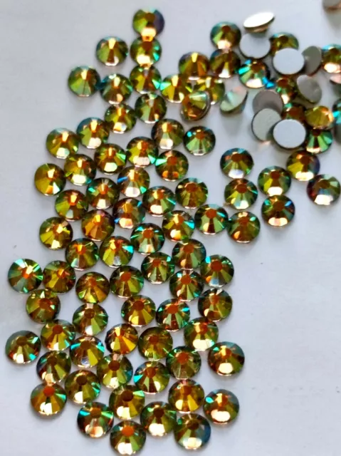 SS16 Quality Crystals Ghost Shiny Green Non-Hotfix Rhinestones Flatbacks 100 pcs