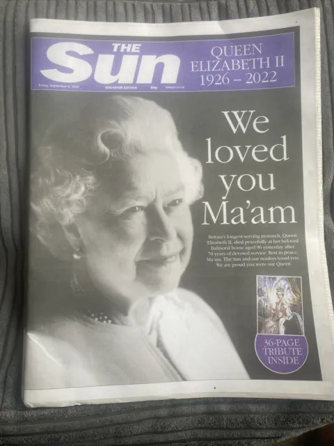 The Sun Newspaper - 9th September 2022 - Death Of Queen Elizabeth II
