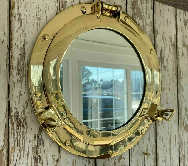 Miroir de hublot en laiton de 12 po ~ décoration murale maritime nautique ~...