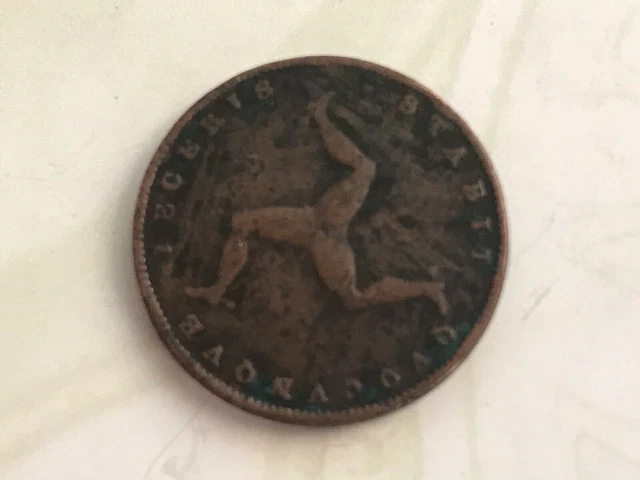 1839 Isle De Man1 Farthing - Victoria Cuivre 5 G ⌀ 21.7 MM Km #12