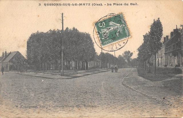 Cpa 60 Ressons Sur Le Matz / La Place Du Bail