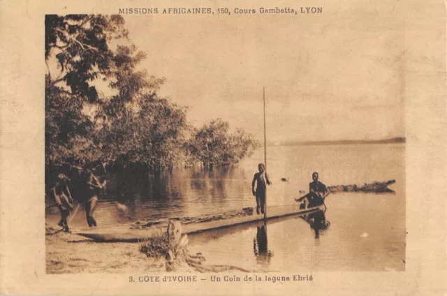 Cpa Afrique Cote D'ivoire Un Coin De La Lagune Ebrie