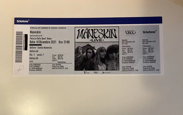 Biglietto concerto Maneskin Roma