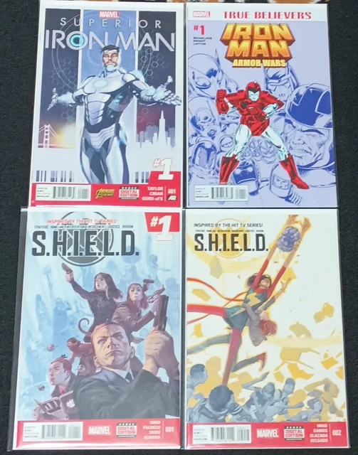 Marvel Comics Superior Iron Man 1,Armor Wars 1 True Believers,Shield 1, 2 2015