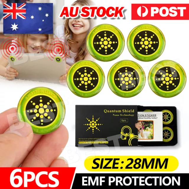 6x Anti Radiation Quantum Shield EMF Protection Neutraliser Chip Phone Stickers