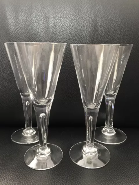 4 Dartington Crystal Hand Blown Controlled Bubble Wine Glasses Stemware 7,5”