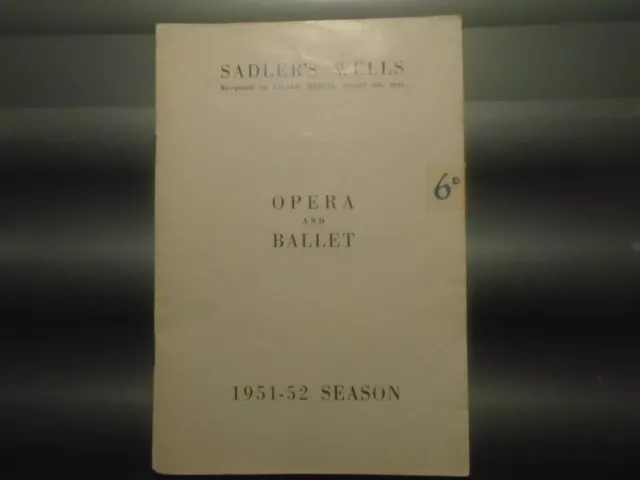 Sadler's Wells Opera Program 1951 Madam Butterfly Rowland Jones Amy Shuard