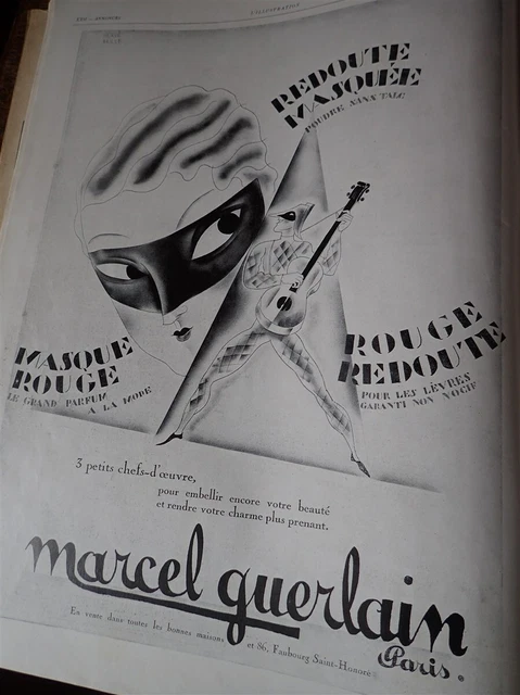 GUERLAIN Marcel parfum 3 spécialités publicité papier ILLUSTRATION 1929 col