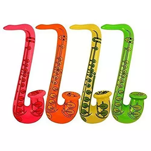 (Cl) Inflatable Saxophone (75Cm) - Fancy Dress Nuovo