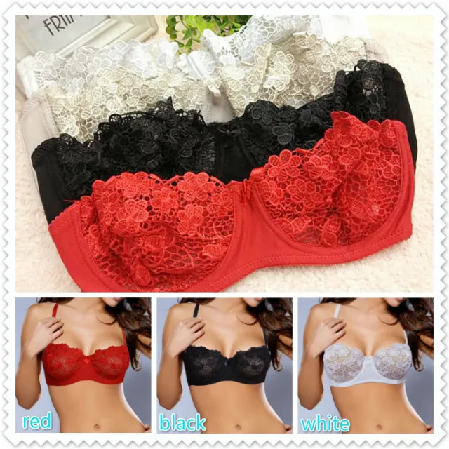 YOUNG GIRL ULTRATHIN Half Cup Bra Plus Size 32-42 44 ABCD Lace Transparent  Bras $7.51 - PicClick