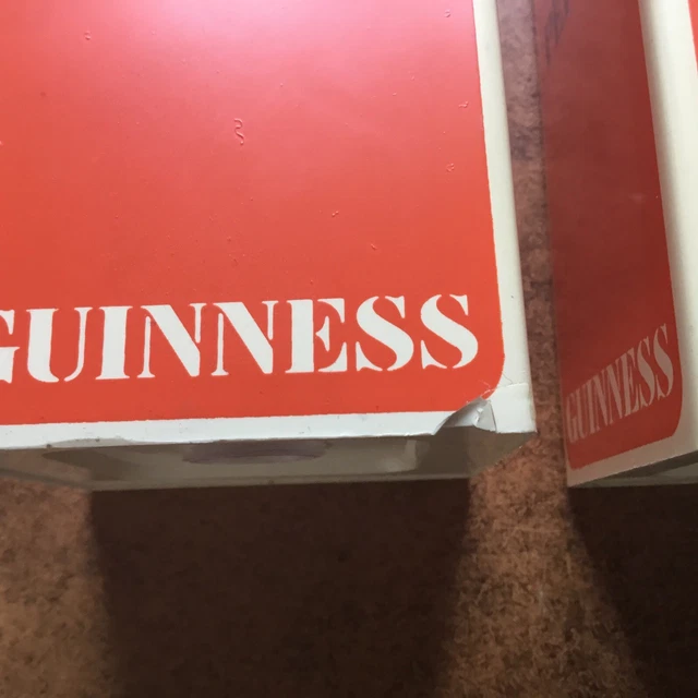 RARE VINTAGE GUINNESS Salt & Pepper Pots Plastic Orange Cream Harp