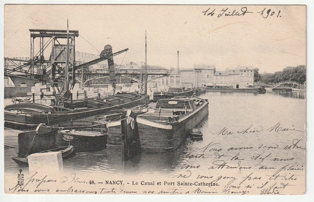 NANCY - Meurthe & Moselle - CPA 54 - Peniches au port Ste Catherine