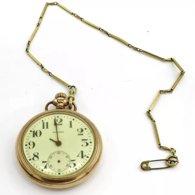 Antique Howard Model E 21J 16S Railroad Grade Open Faced Pocket Watch #WB687-6